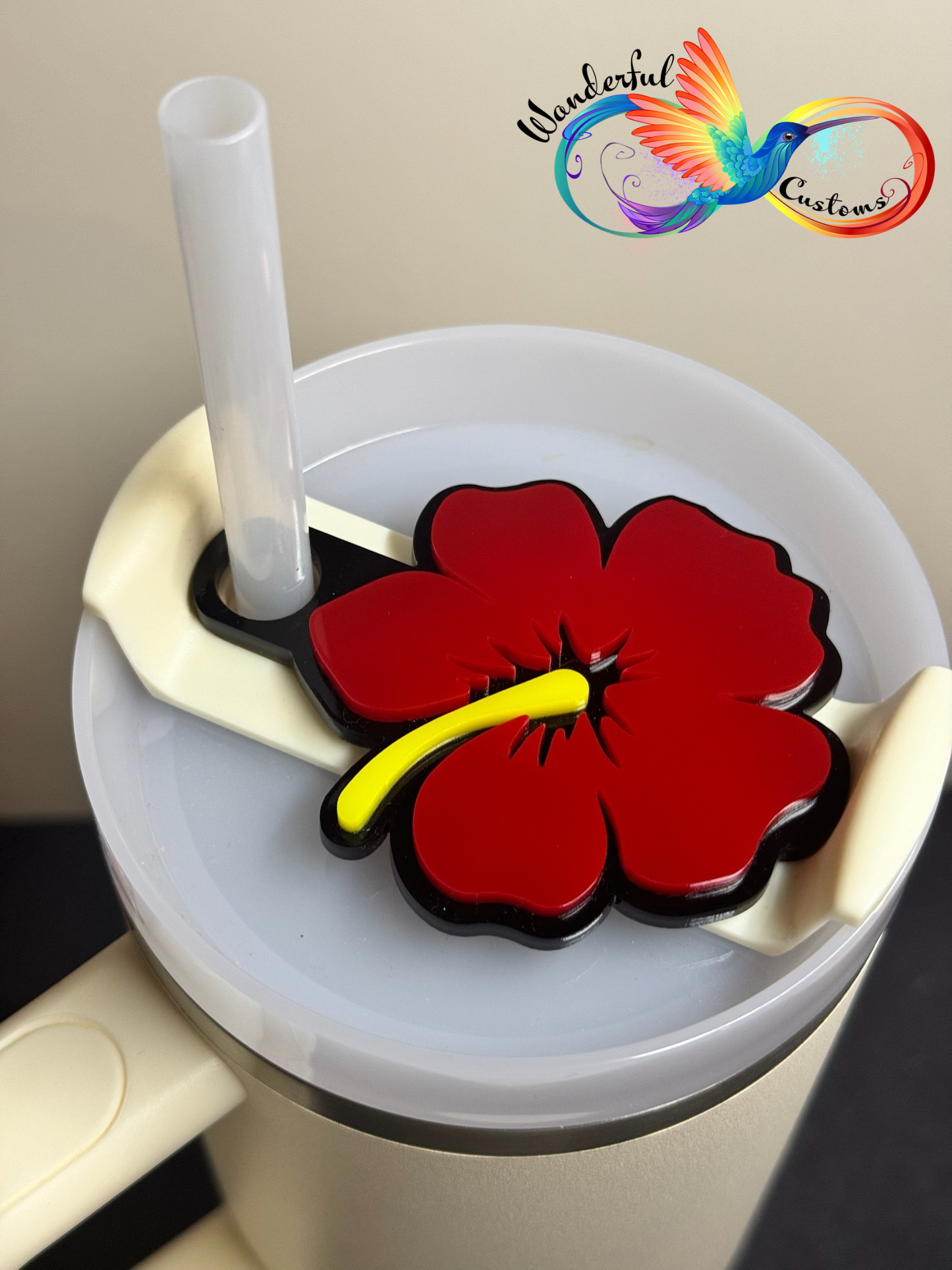 Hibiscus Tumbler Topper | Flower Gifts | Stanley Tumbler Topper Style