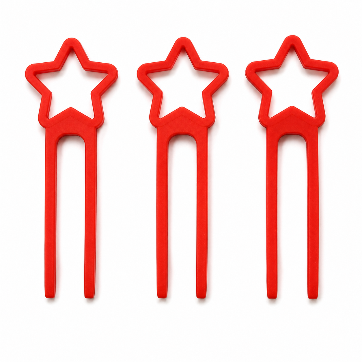 Red Star Plant Pin decorative plant supports, set of 3 reusable 3D printed plant stakes for indoor houseplants and propagation.
