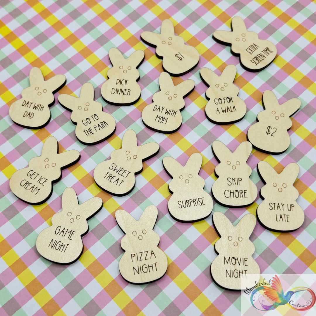 Easter Surprise Tokens Set of 16| Prize Tokens | Egg Hunt Token | Egg Fillers | Egg Coupons | Kids Reward Token