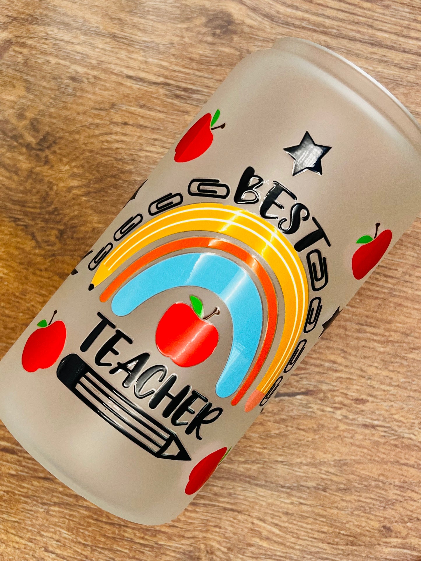 Best Teacher! Glass Tumbler | Libbey Style Tumbler | Teacher Appreciation Gift