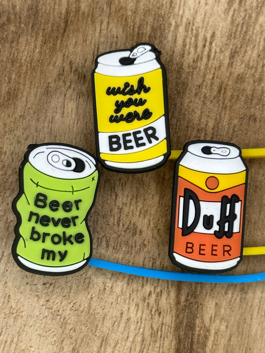 Beer Straw Toppers Set of 3 | Tumbler Accessory | Gifts for Him