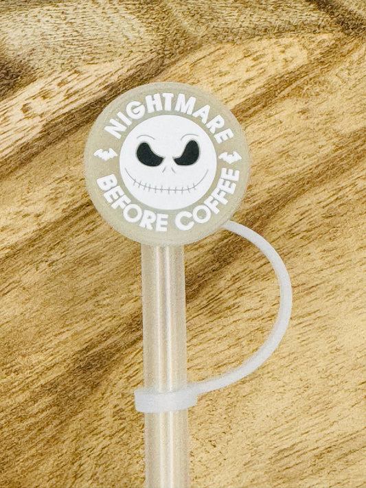 Glow in the Dark Nightmare Before Coffee Straw Topper