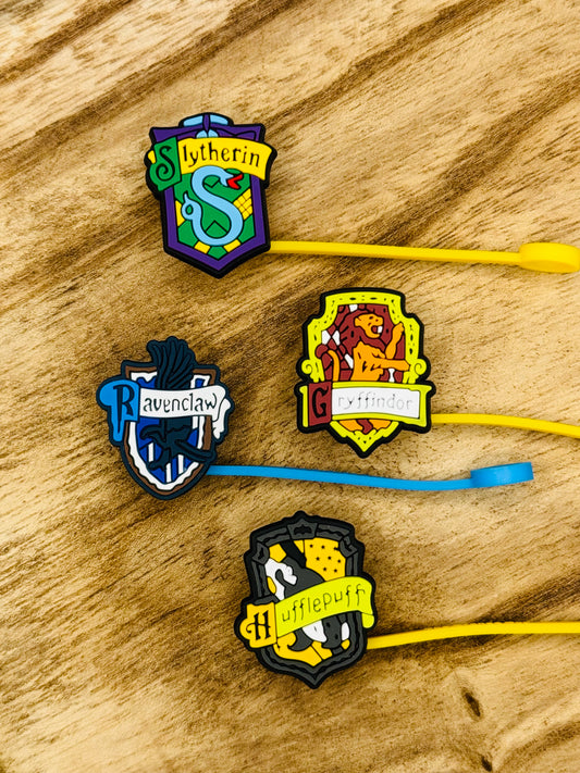 Wizard House Straw Topper Set of 4 | Tumbler Accessory | Wizard Gift