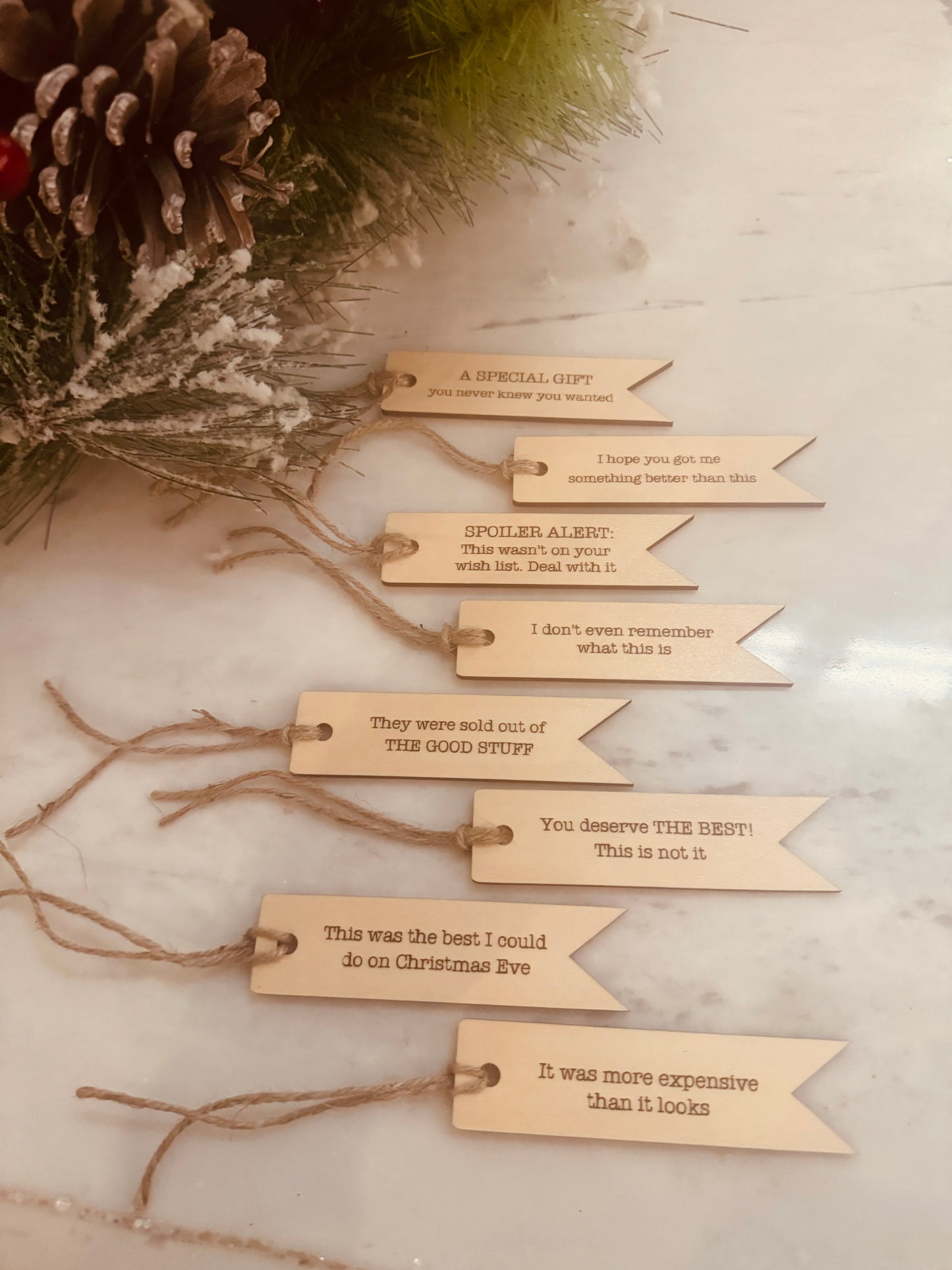 Sarcastic Wooden Gift Tags