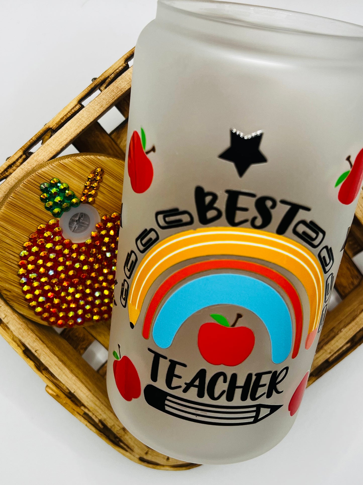Best Teacher! Glass Tumbler | Libbey Style Tumbler | Teacher Appreciation Gift