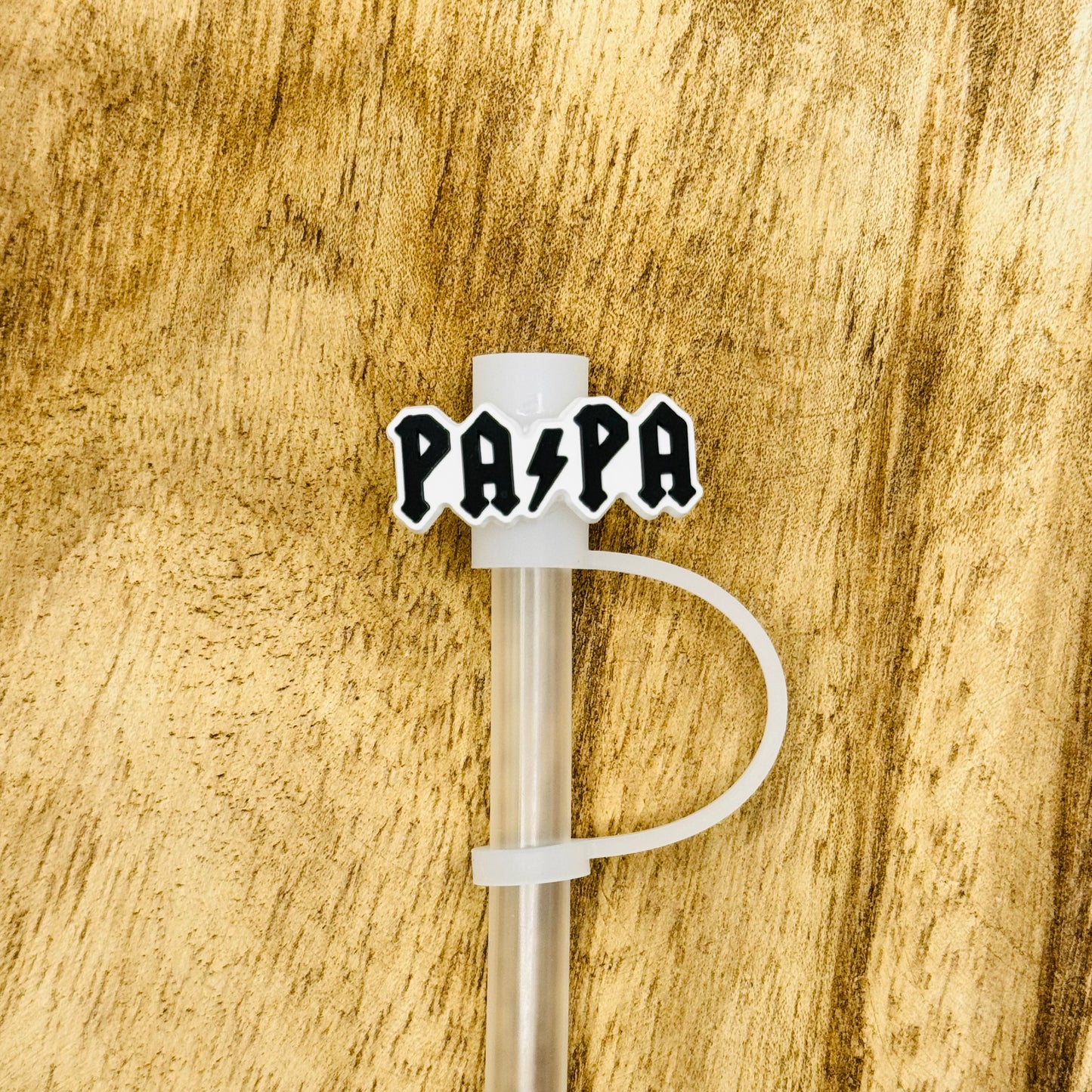 Rockin' Parents: Mama & Papa AC/DC Style Straw Topper | Tumbler Accessory | Rocker Gifts