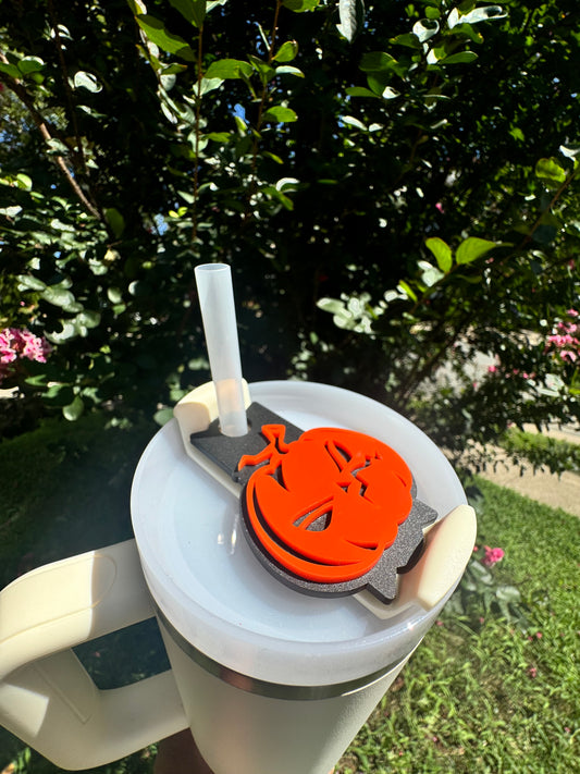 Angry Jack-O'-Lantern Tumbler Topper | Stanley Accessories | Halloween Gifts