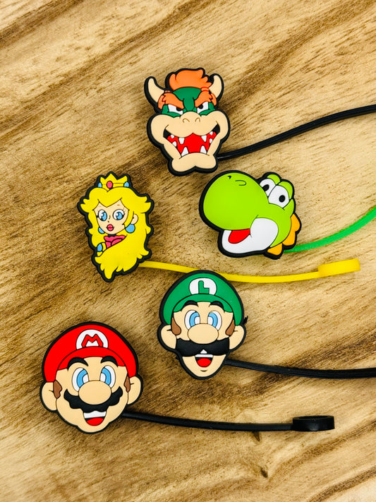 Peaches Crew Straw Topper Set of 5 | Tumbler Accessory | Gamer Gift
