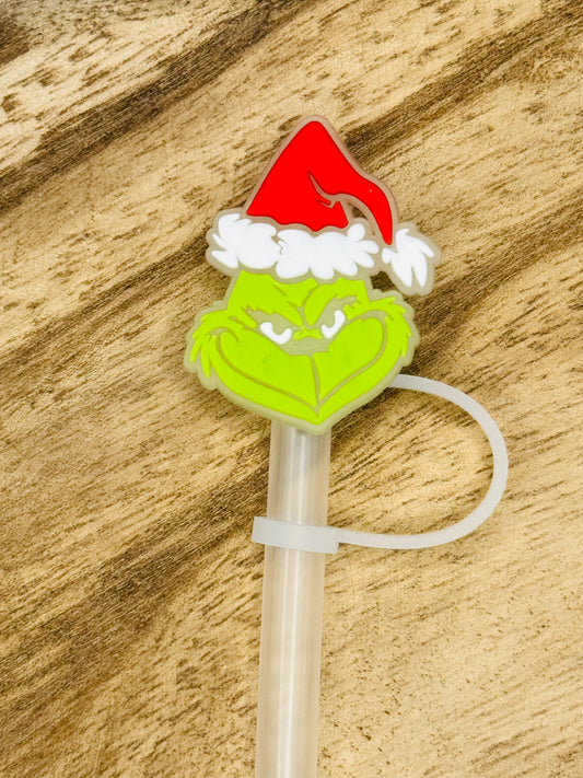 Glow in the Dark Grinch Straw Topper | Tumbler Accessory | Christmas Gift