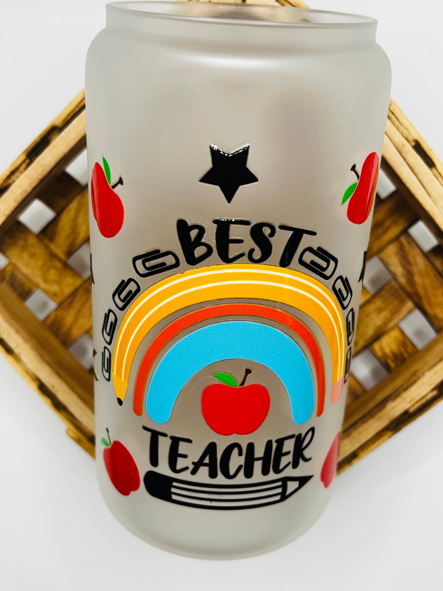 Best Teacher! Glass Tumbler | Libbey Style Tumbler | Teacher Appreciation Gift