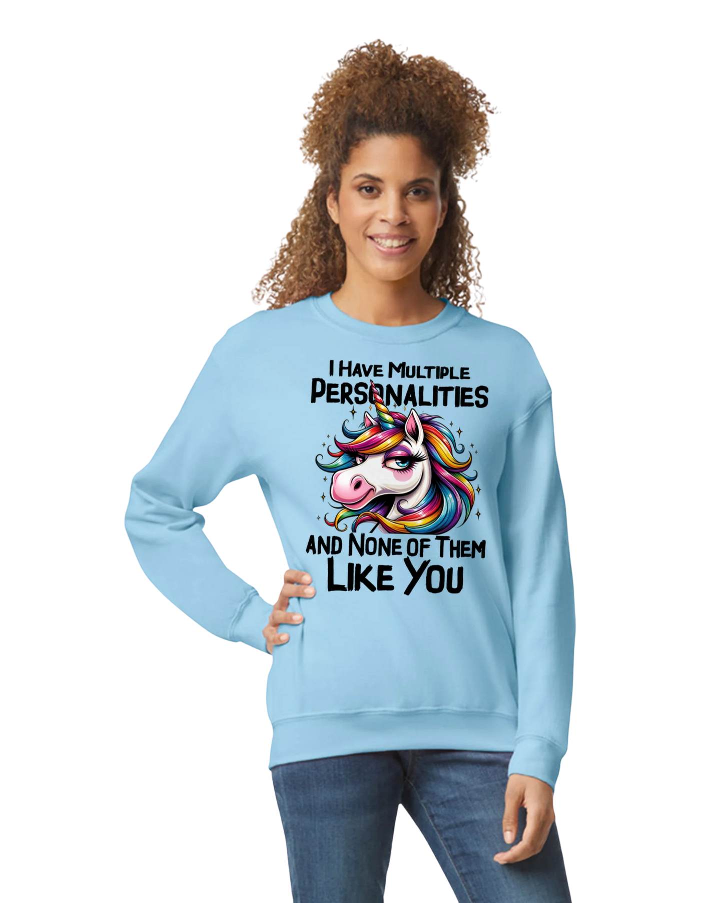 Unicorns, Attitude, & Multiple Personalities Sweatshirt | Unisex | Sarcastic Apparel
