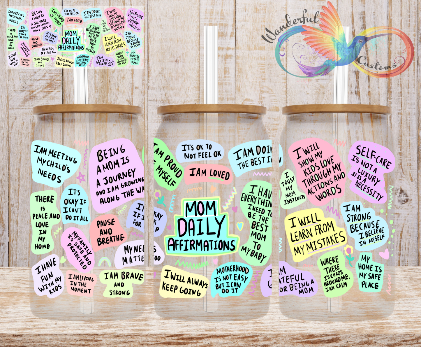 Wanderful Mom Affirmations | Libbey Style Tumbler | Mom Gifts