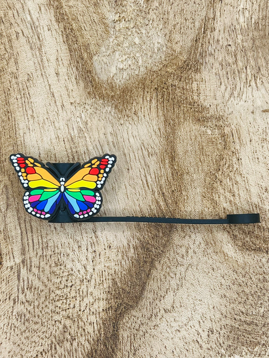 Rainbow Butterfly Straw Topper | Tumbler Accessory | LGBTQ Gifts