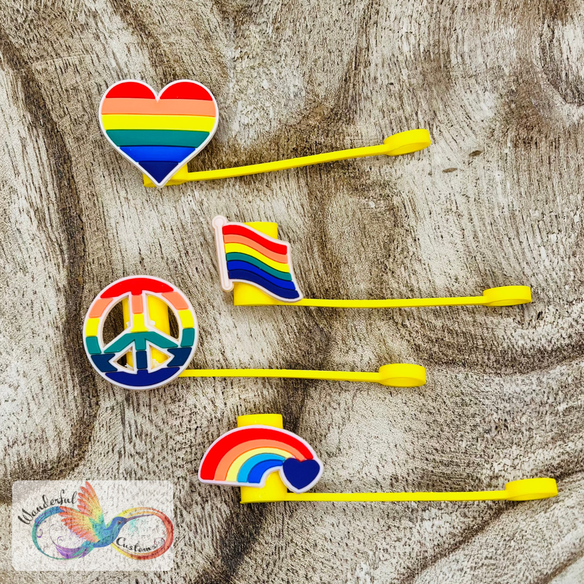 Pride Straw Topper Set of 5 | Tumbler Accessory | LGBTQ Gifts