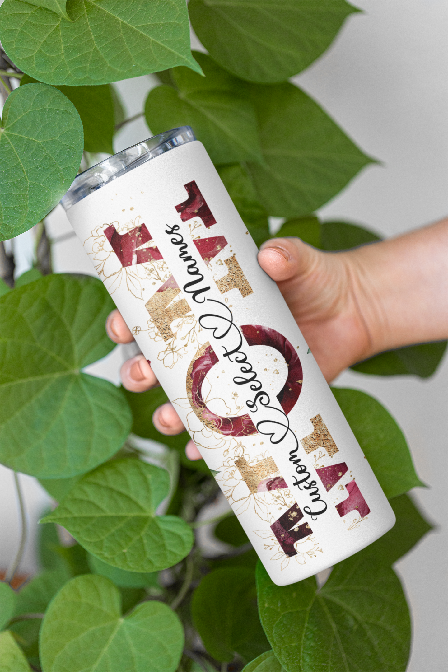 Floral Mom Skinny 20 oz Tumbler | Double Wall Insulated Tumbler
