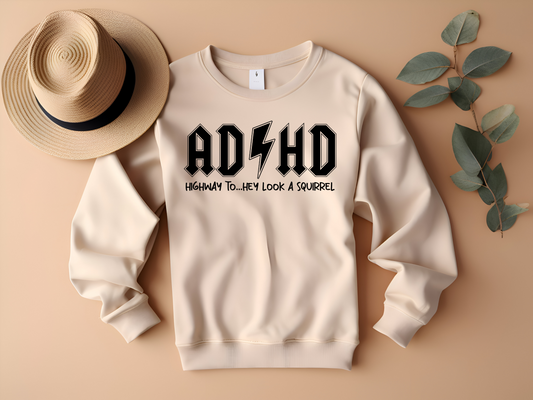 Rockin' ADHD Highway Sweatshirt | Crewneck Sweatshirt | Neurodivergent