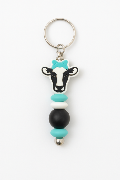 Beaded Silicone Keychain | Cute Charm Keyrings for Bags, Keys & Backpacks