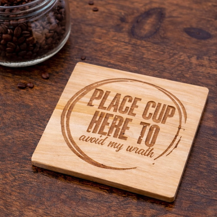 Funny Wooden Coaster – Laser Engraved Drink Coaster – Housewarming Gift – Funny Home Decor – Bar Humor