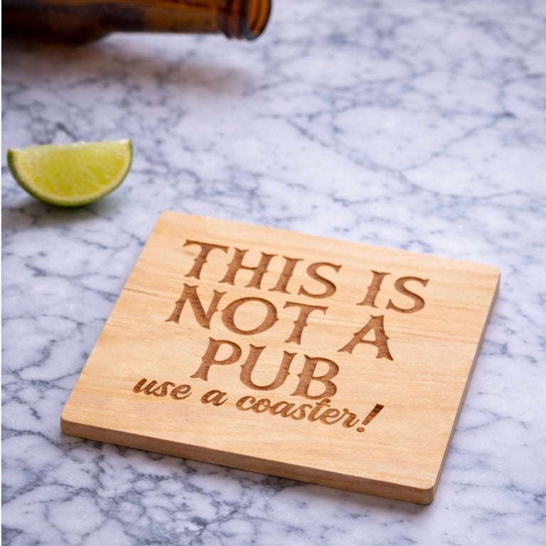 Funny Wooden Coaster – Laser Engraved Drink Coaster – Housewarming Gift – Funny Home Decor – Bar Humor