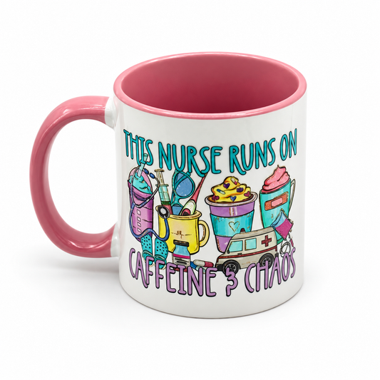 Caffeine & Chaos Nurse Mug