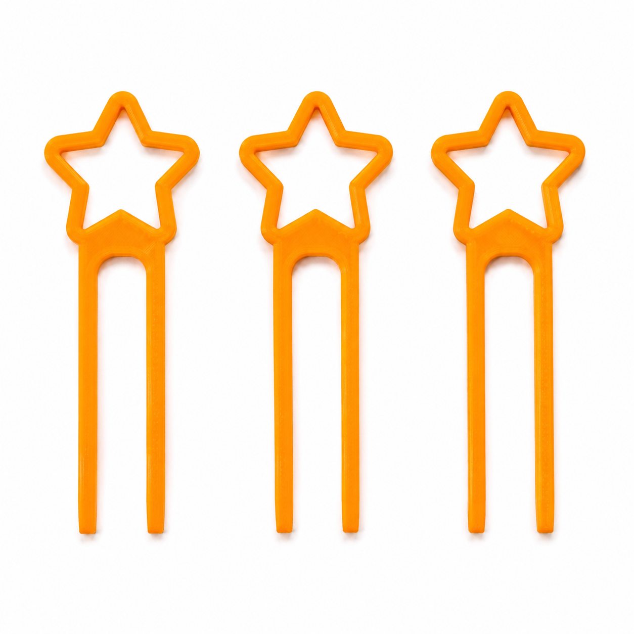 Orange Star Plant Pin decorative plant supports, set of 3 reusable 3D printed plant stakes for indoor plants and small vines.