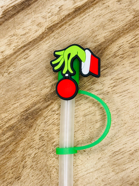 Mean One Hand Straw Toppers | Tumbler Accessory | Christmas Gifts