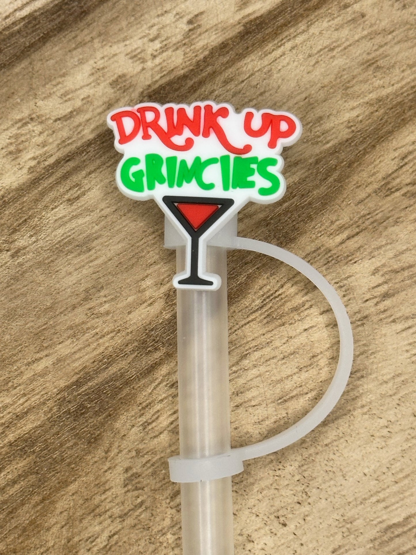 Drink Up Grinchies Straw Topper | Tumbler Accessory | Christmas Gift