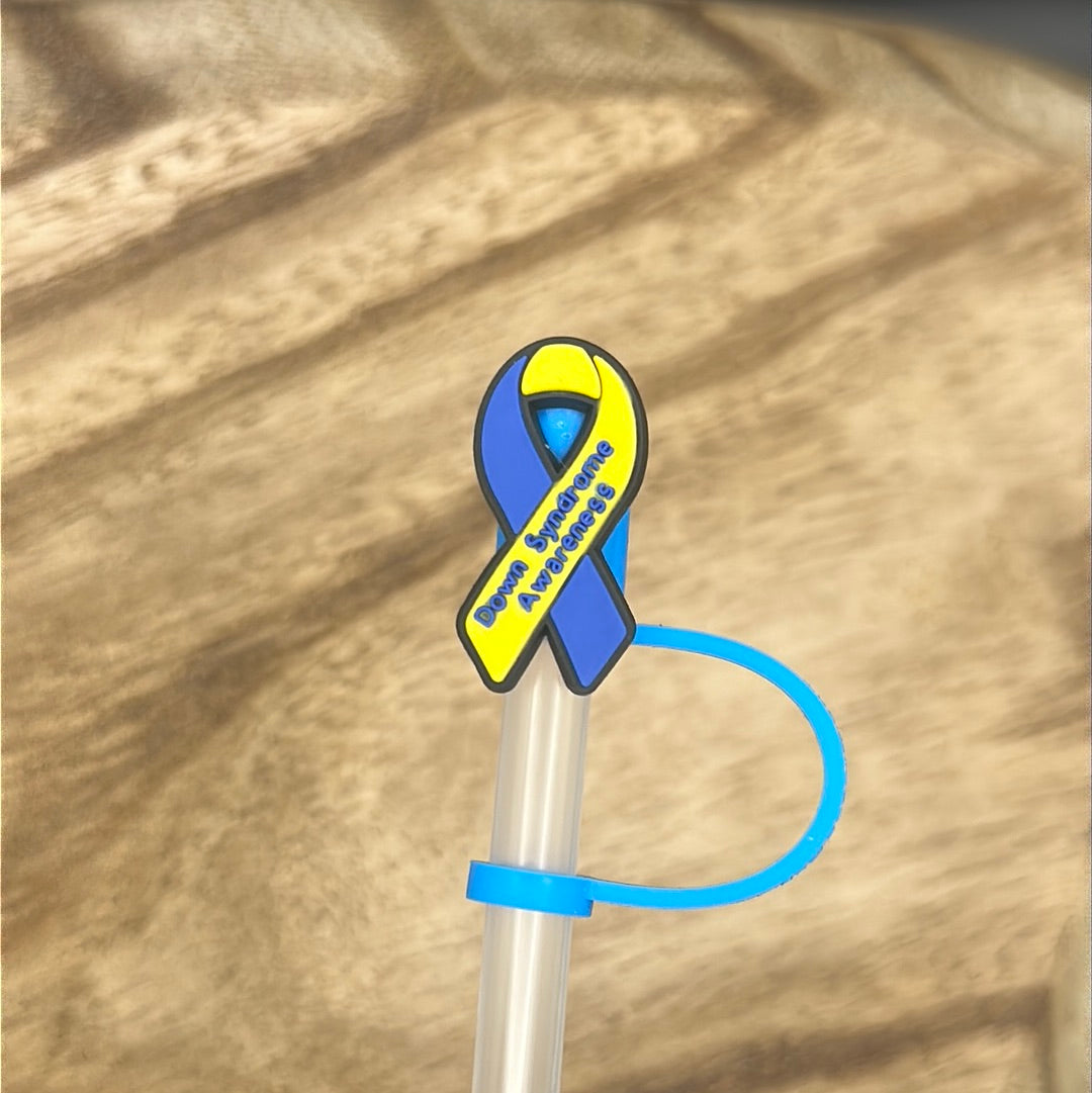 Down Syndrome Awareness Ribbon Straw Topper | Tumbler Accessories
