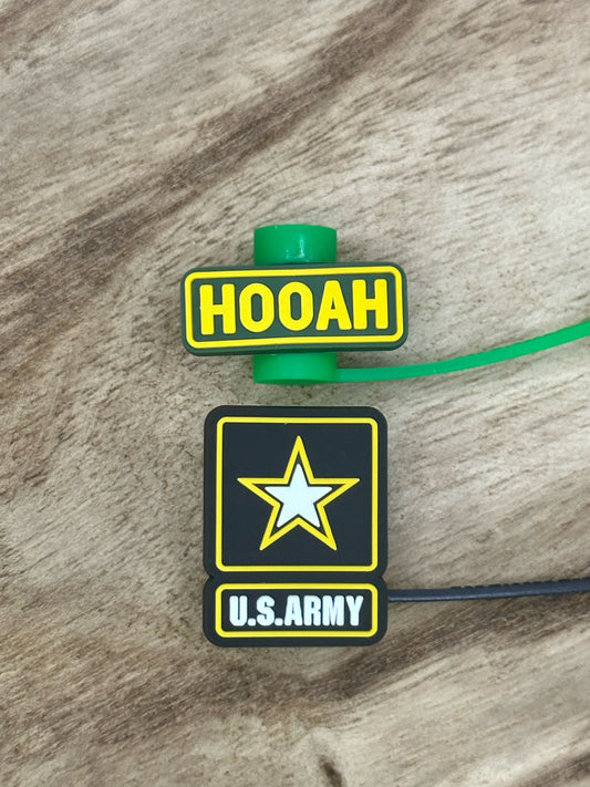 Army Strong Straw Topper Set of 2 | Tumbler Accessory | Military Gift