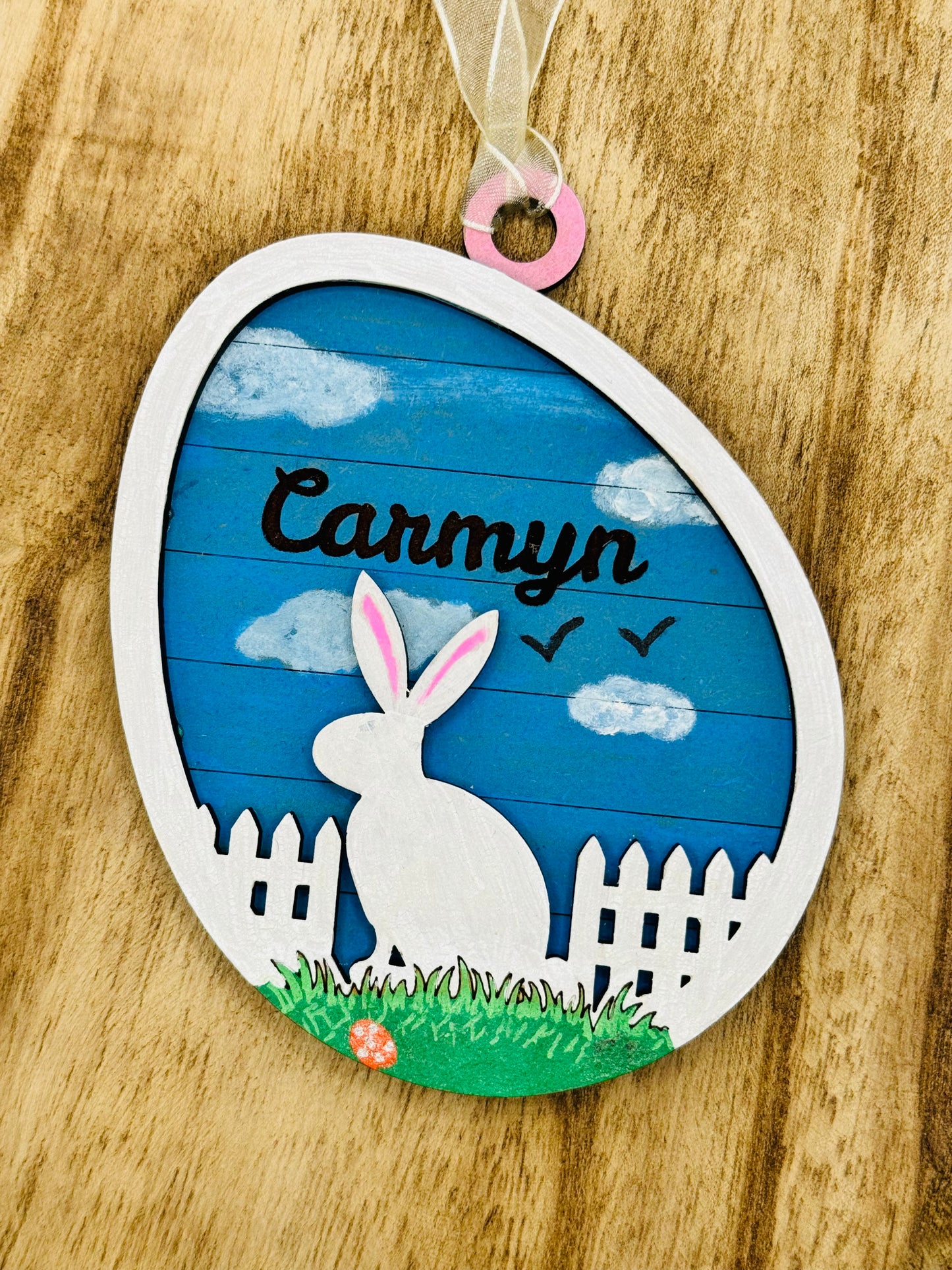 Easter basket name tag | Personalized Easter basket basket tag | Custom bunny | Custom Carrot | Hand painted wood gift tag