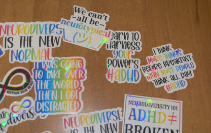 ADHD Assorted Sticker Bundles | Water Proof Stickers| Neurodiverse Gifts