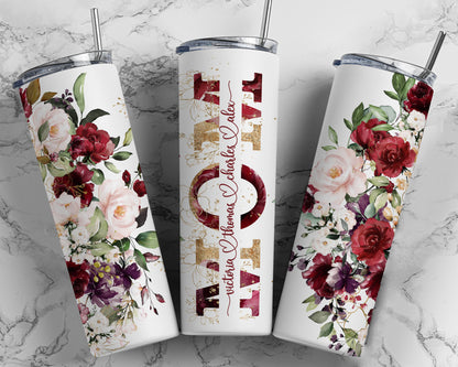 Floral Mom Skinny 20 oz Tumbler | Double Wall Insulated Tumbler