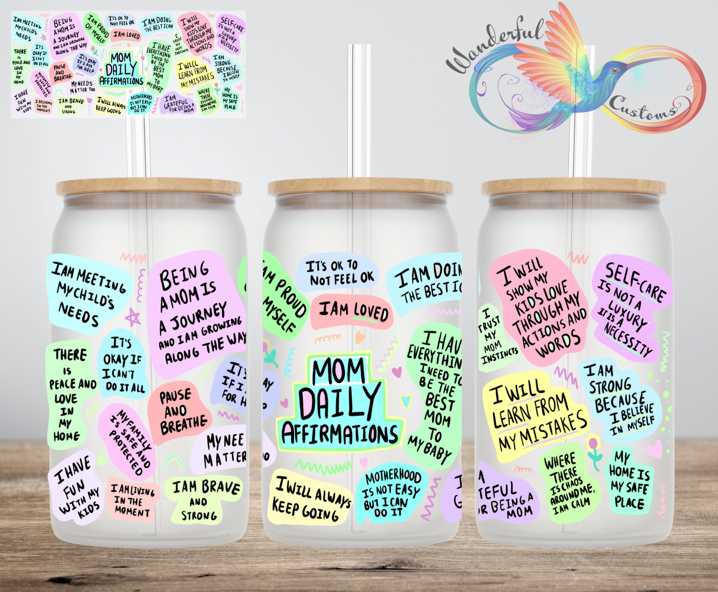 Wanderful Mom Affirmations | Libbey Style Tumbler | Mom Gifts
